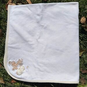 First Impressions Reversible Baby Blanket Lovey Giraffe Duck Yellow White 25x28